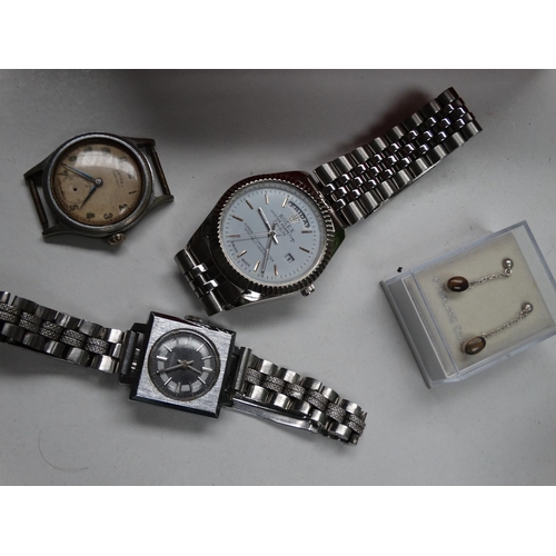 Mixed Group of Watches inc a Pair of Sterling Silver Earrings (D2)