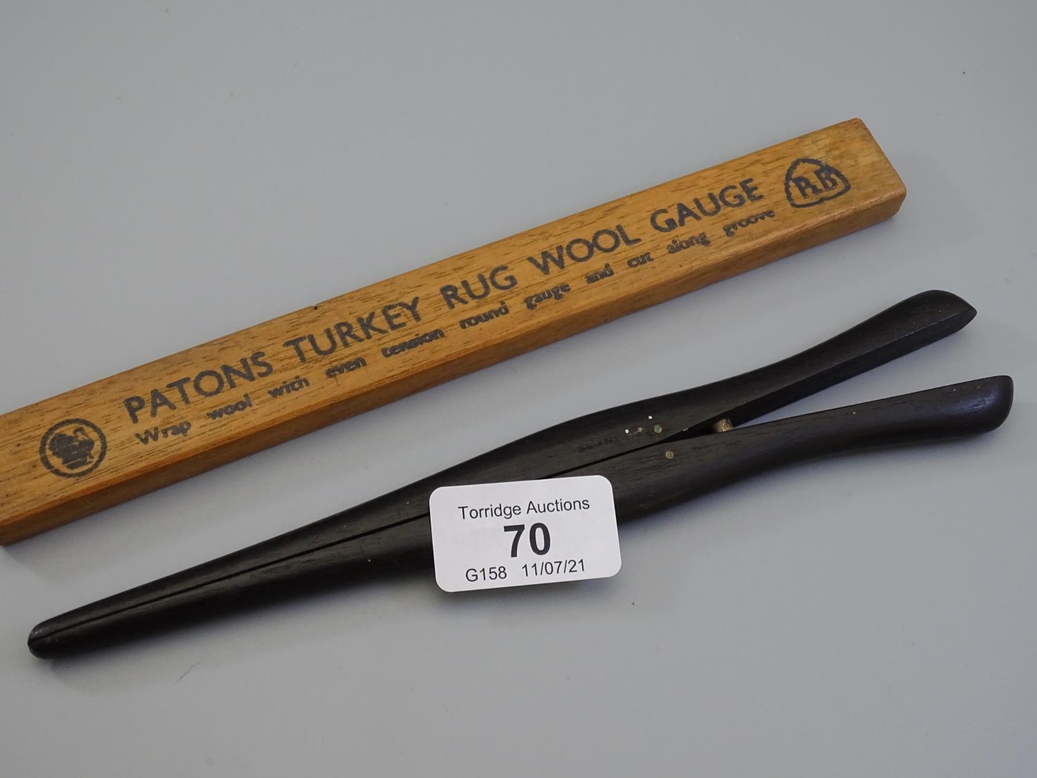 Intriguing PATONS TURKEY RUG WOOL GAUGE along with a Wooden Glove