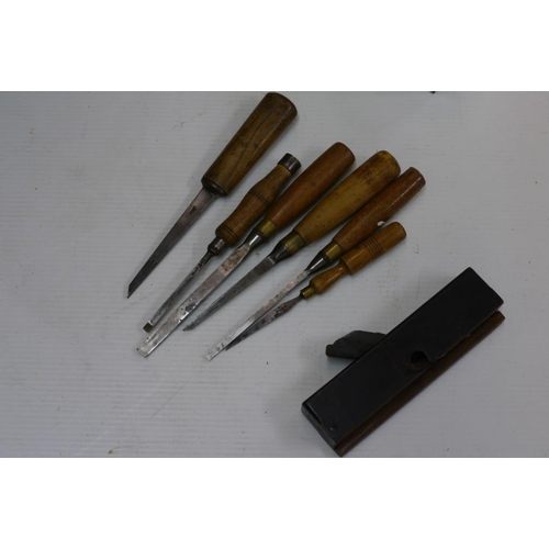 320 - 6 Mortice chisels and spill plane