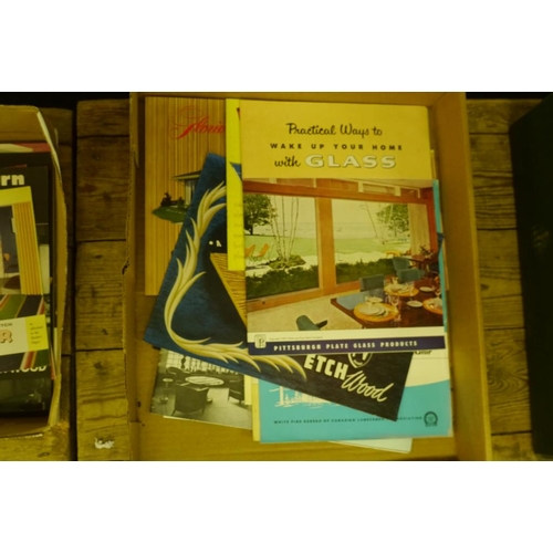 424 - 1950/60s retro catalogues of glass tilirey, plumbing, wood