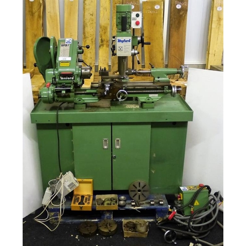 526 - Myford Super 7 Lathe together with a factory fitted vertical and unused milling machine. This top-of... 