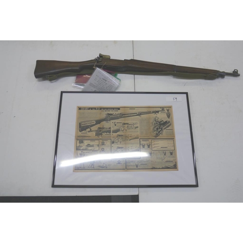 182 - Deactivated P17 Rifle with manual, dummy training rounds and Home Guard information poster