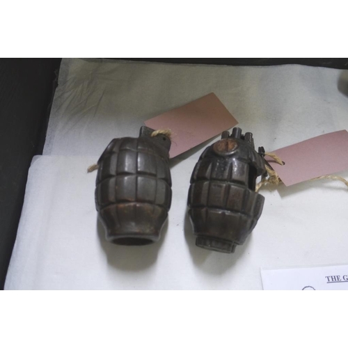 197 - Two WWII deactivated British mills training grenades, ex home guard