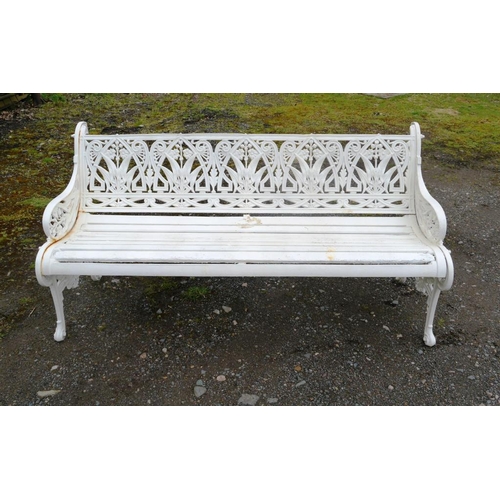 195 - An original decorative cast iron garden seat 64