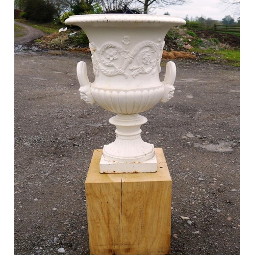 199 - An original cast iron garden urn 24