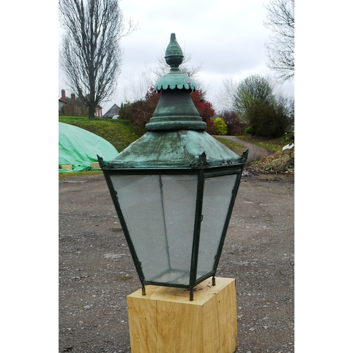 201 - A pair of Original copper street lantern top. 40