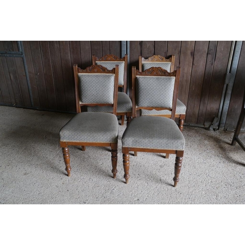 336 - 4 Edwardian dining chairs upholstered back and seat