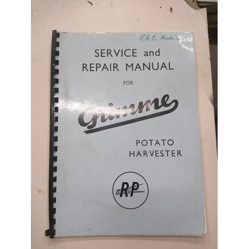 148 - Grimme Commander 72 manual and service manual for Grimme potato harvester