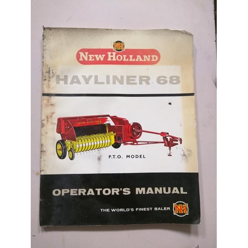 207 - Selection of New Holland manuals including 401-5 crimper, Crop carrier, Hayliner 68 and super Haylin... 