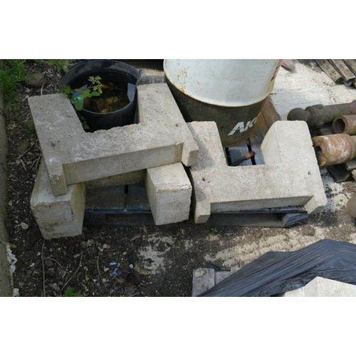 55 - 3 Concrete stands for water troughs