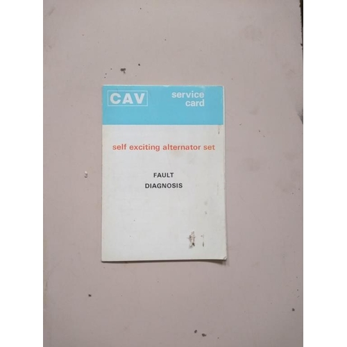 68 - CAV service card alternator set fault diagnosis