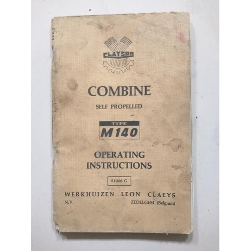 70 - Clayson combine M140 type instructions