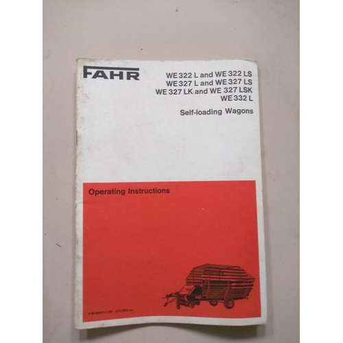 75 - Selection of Fahr manuals to include MH70 maize chopper, KU25 Apollo haymaker, Turbo mower KM and se... 