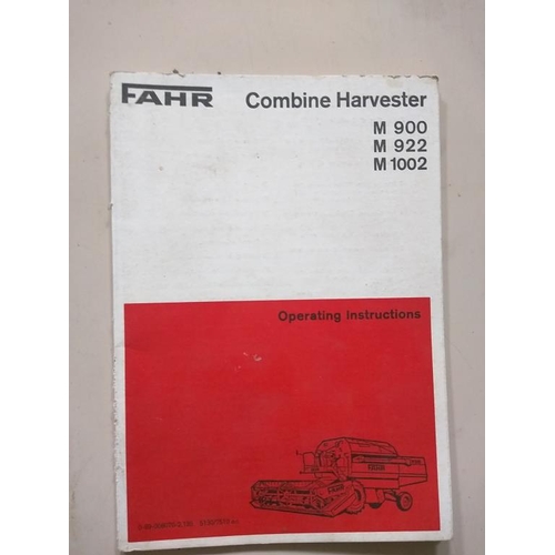 76 - Selection of Fahr manuals to include M900 922 1002 combine harvester, M1300 series combine and M1600... 