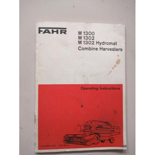 76 - Selection of Fahr manuals to include M900 922 1002 combine harvester, M1300 series combine and M1600... 