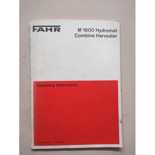 76 - Selection of Fahr manuals to include M900 922 1002 combine harvester, M1300 series combine and M1600... 