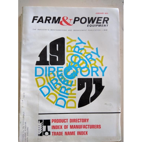 78 - Farm and power equipment 1969 Aug-Dec only, 1970 Product directory and 1971 Jan, April only.