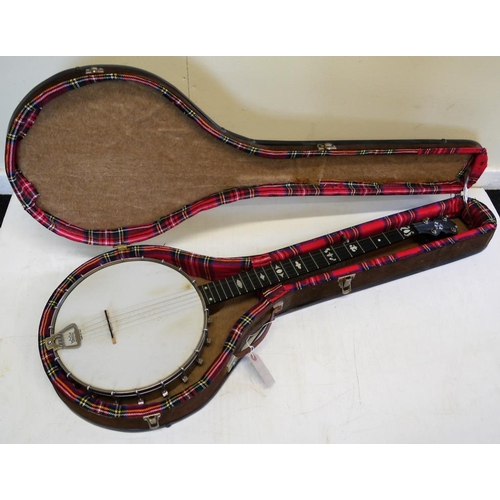 328 - Clifford Essex banjo in case