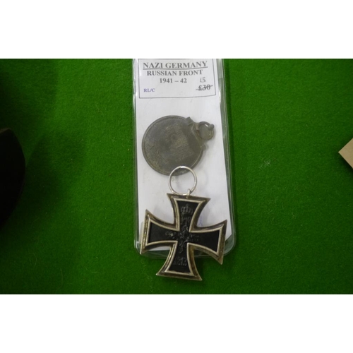 438 - WWI German iron cross and Nizi Russian front medal