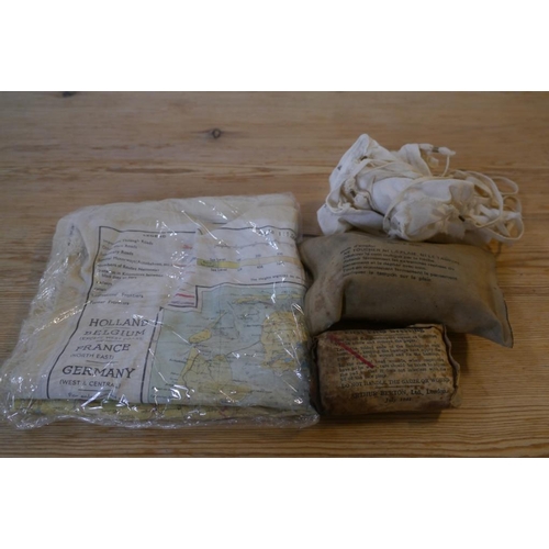 454 - World War map of France and Germany and first aid bandage and dressings