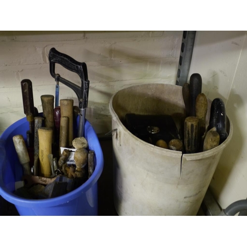 353 - 2 Buckets of saws, screwdrivers and chisels