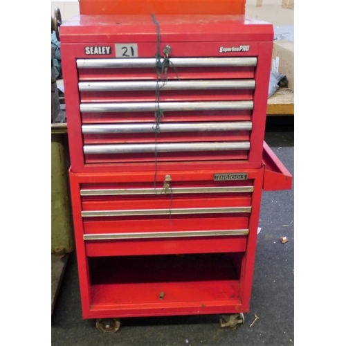 98 - Sealey super line pro tool box and contents