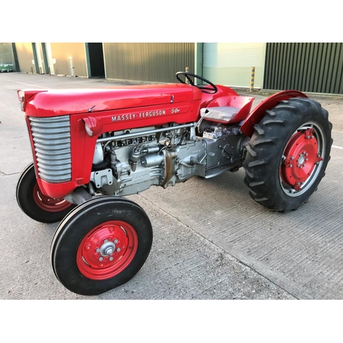 144 - Massey Ferguson 50 tractor. 1959. Rare gas model, ex Hunday collection. SN. SGM 528590. Reg. 417 XUA