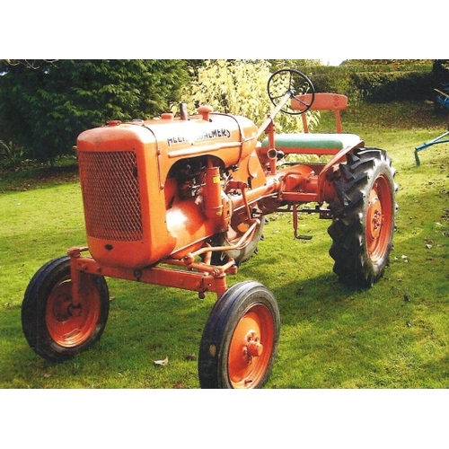 137 - Allis Chalmers B tractor. 1950. good runner, PTO, belt, pulley. Reg LNG 39. V5