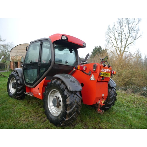 243 - Manitou 735 -120 manireach loadall, 3657 hours, new front tyres. Reg. PN10 KGO