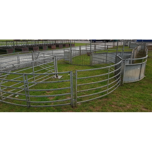 160 - WM Ironworks sheep handling system complete with 14ft forcing pen, drafting gates, suitable for 1000... 