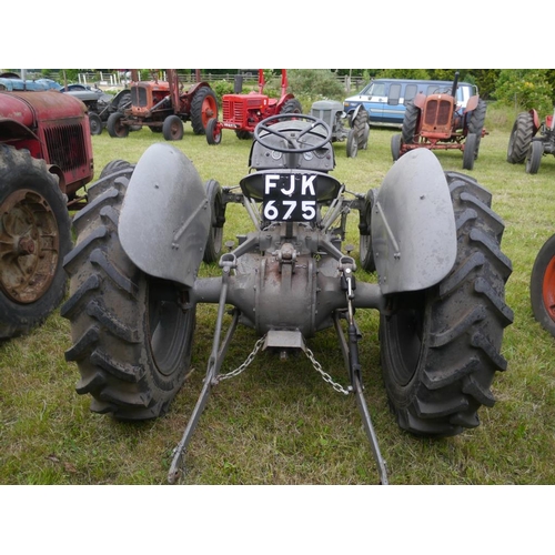 122 - Ferguson T20 petrol paraffin tractor. New tyres. Runs. Reg. FJK 675+VAT