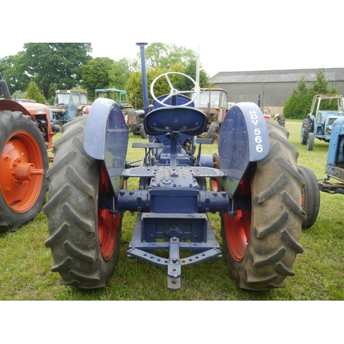 130 - Fordson E27N tractor. Early restoration, no hydraulics, no PTO. Runs. Reg. HDV 566. V5. +VAT