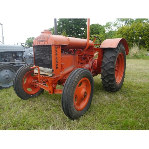 141 - Fordson Standard N tractor. Orange, wide wing, early restoration. Runs.  Reg. EU7 319+VAT