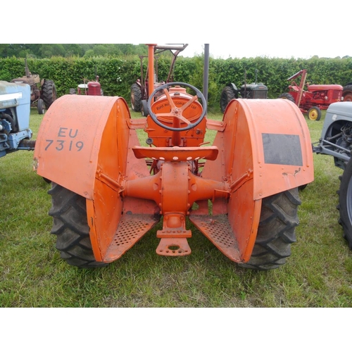 141 - Fordson Standard N tractor. Orange, wide wing, early restoration. Runs.  Reg. EU7 319+VAT