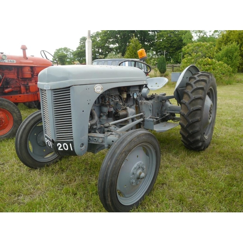 142 - Ferguson TED petrol paraffin tractor. Part restored. Runs. SN.15448. Reg. PSY 201. V5 +VAT