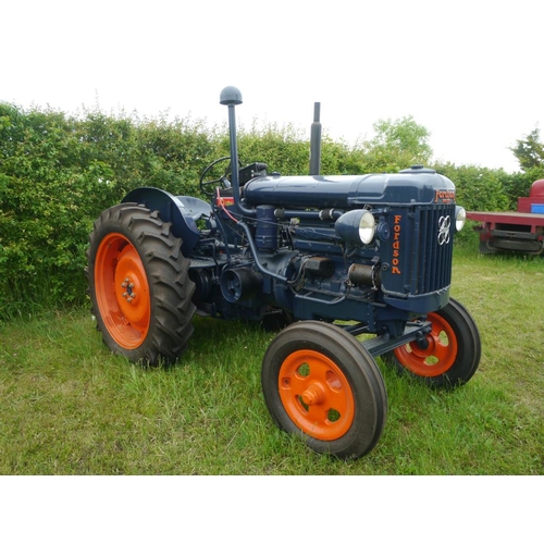 174 - Fordson E27N P6 tractor.  Restored, Lights, PTO, hydraulics, pulley. Runs +VAT