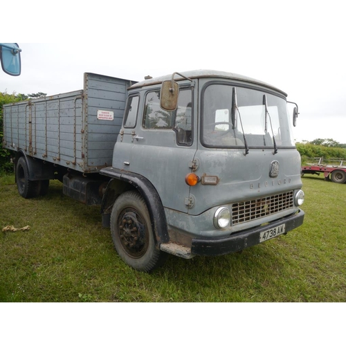 183 - Bedford TK330 dropside tipper. Runs. Ex W Jones, Acton Burnell Salop Reg. 4738 AW+VAT