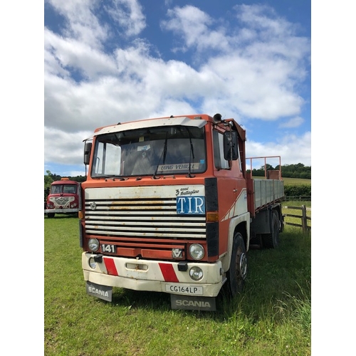 189 - Scania 141 drop side lorry with 3 way tipper. V8 Engine, Runs. Reg CG164LP+VAT