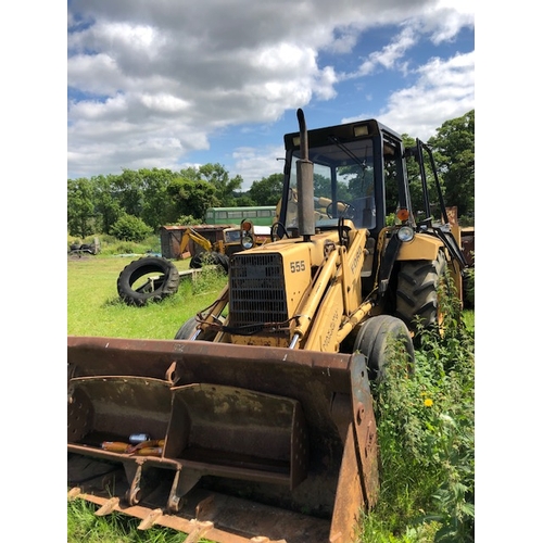 195 - Ford 555 tractor with back actor and loader+VAT