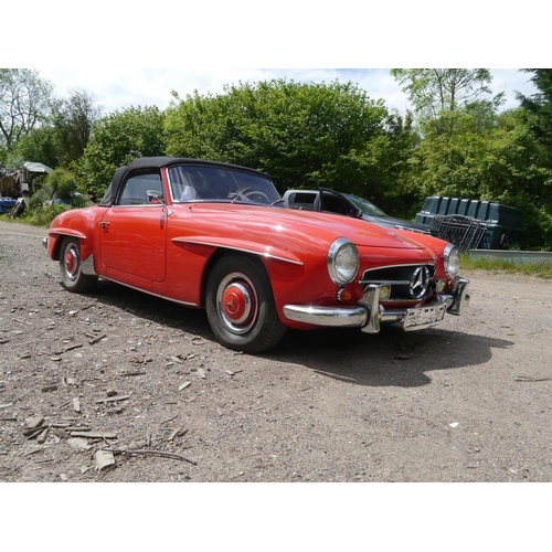 198 - Mercedes-Benz  SL190 LHD convertible. 1955. Excellent condition. Runs well. Reg 92582K.