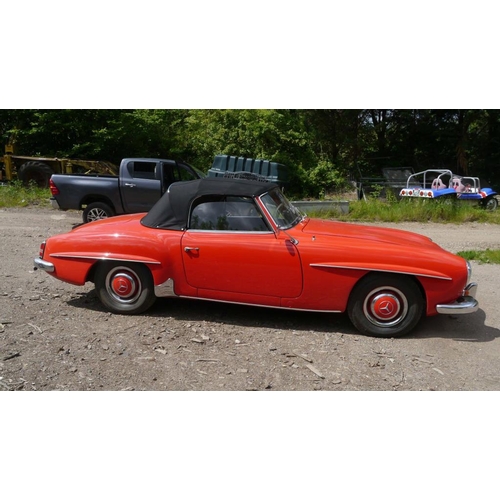 198 - Mercedes-Benz  SL190 LHD convertible. 1955. Excellent condition. Runs well. Reg 92582K.