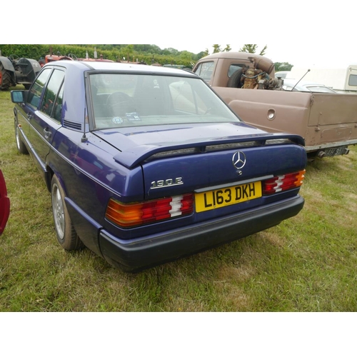 214 - Mercedes 190E. 1993. Blue. 148897miles. Runs. Some history. Registered colour change from Silver on ... 