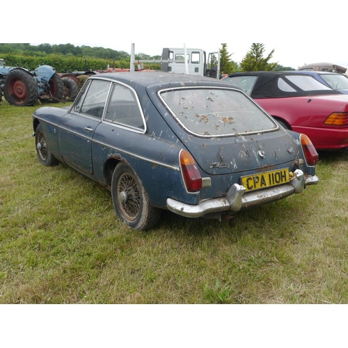 216 - MGB GT 1970.  For restoration. Previously owned by the local doctor. Reg. CPA 110H