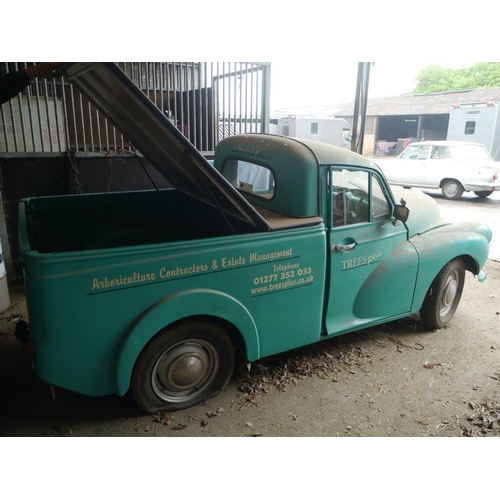 225 - Morris minor 1000 pick up. 1970. 1198cc. Restored, barn find, runs well. C/w lots of paperworl and h... 