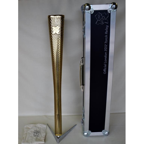 108 - London 2012 Official Olympic torch no.3 with travel case, sleeve and stand