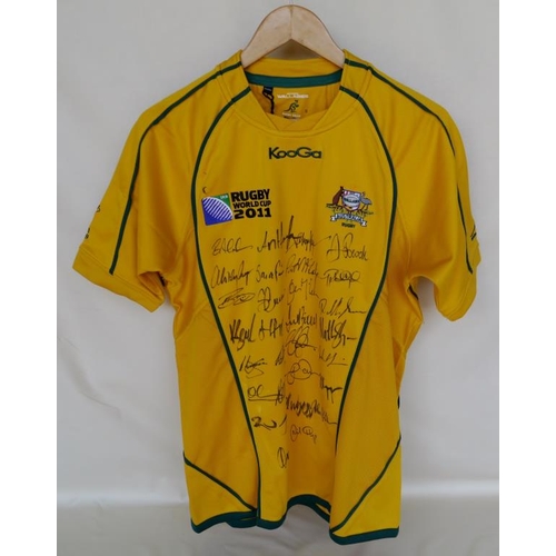 134 - Official 2011 Rugby World Cup Australia home shirt signed by all 31 squad members