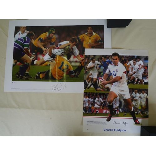 197 - Limited Edition posters. Unframed of England legends Will Greenwood 66/500 and Charlie Hodgson 97/50... 