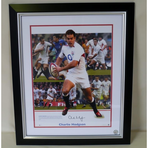 198 - Limited Edition 94/500 framed montage of Charlie Hodgson signed