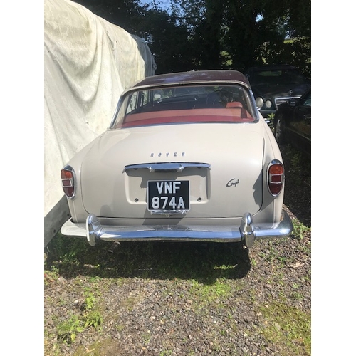 251 - Rover Coupe. 1963. 2995cc. Reg VNF874A. With key. V5. MOT until 15/8/19.