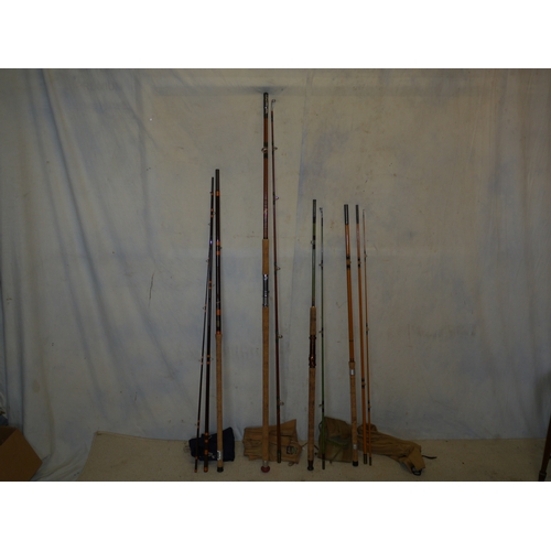 381 - 4 Sea fishing rods to include a Hardy Matchmaker 13ft